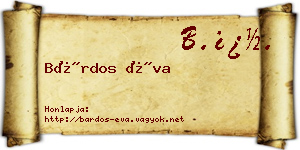 Bárdos Éva névjegykártya