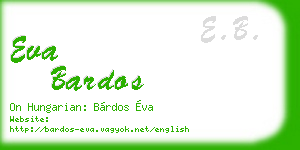 eva bardos business card