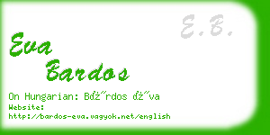 eva bardos business card